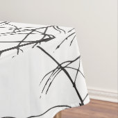 Artistieke heldere rode vogels op boomtakken tafelkleed (Voorbeeld)