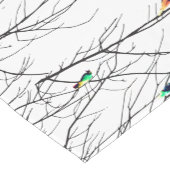 Artistieke heldere vogels op boomtakken korte tafelloper (Hoek)
