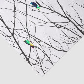 Artistieke heldere vogels op boomtakken tissuepapier (Detail)