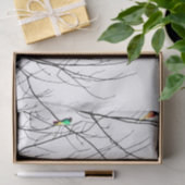 Artistieke heldere vogels op boomtakken tissuepapier (Geschenk)