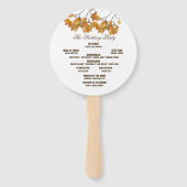 Artistieke Herfst Bladeren Trouwprogramma Hand Fan Handwaaier (Achterkant)