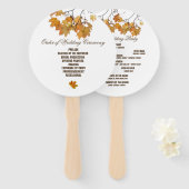 Artistieke Herfst Bladeren Trouwprogramma Hand Fan Handwaaier (Voorkant en achterkant)