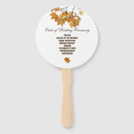 Artistieke Herfst Bladeren Trouwprogramma Hand Fan Handwaaier