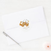 Artistieke herfst herfst verlaat bruiloft ronde sticker (Envelop)