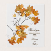 Artistieke herfst lekt bruiloft Hartelijk dank Kaart (Buitenkant ongevouwen)