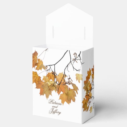Artistieke herfst leveert weddenschap bedankdoosjes (Geopend)