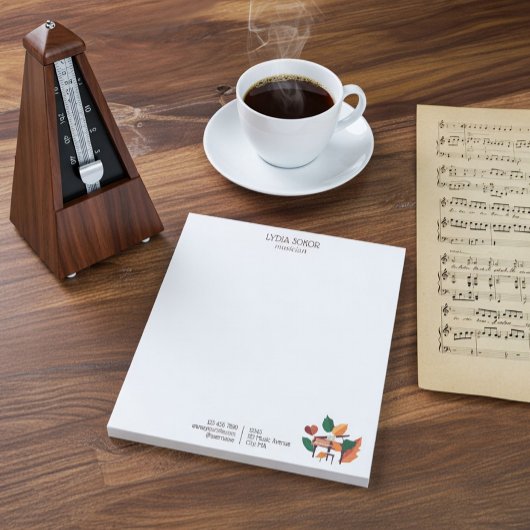 Artistieke Herfst Piano Aangepaste Notitieblok voo