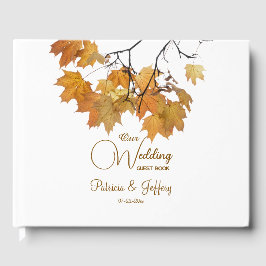 Artistieke herfst verlaat bruiloft gastenboek