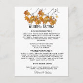 Artistieke herfst verlaat bruiloft informatiekaartje (Voorkant)