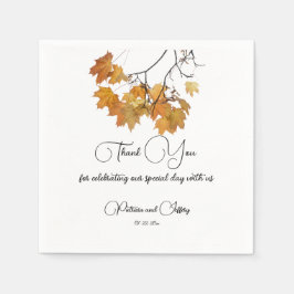 Artistieke herfst verlaat bruiloft servet