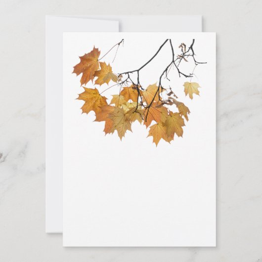 Artistieke herfstbladeren bruiloft behuizing Kaart (Achterkant)