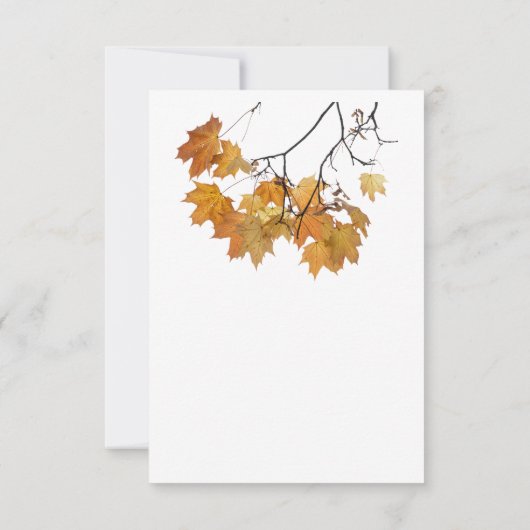 Artistieke herfstbladeren bruiloft RSVP Kaart (Achterkant)