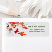 Artistieke herfstbladeren retour adreslabel etiket (Insitu)