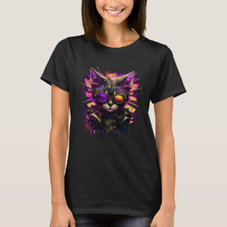 Artistieke & hipsterkat  Koele kleurrijke kat met  T-shirt