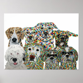 Artistieke honden Art Print