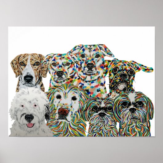 Artistieke honden Art Print (Voorkant)