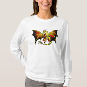 Artistieke houding kleurrijke draak dames hoodie t-shirt