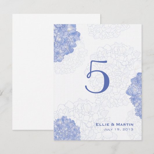 Artistieke hydrangeas Tabel Aantal Kaarten (Voorkant / Achterkant)
