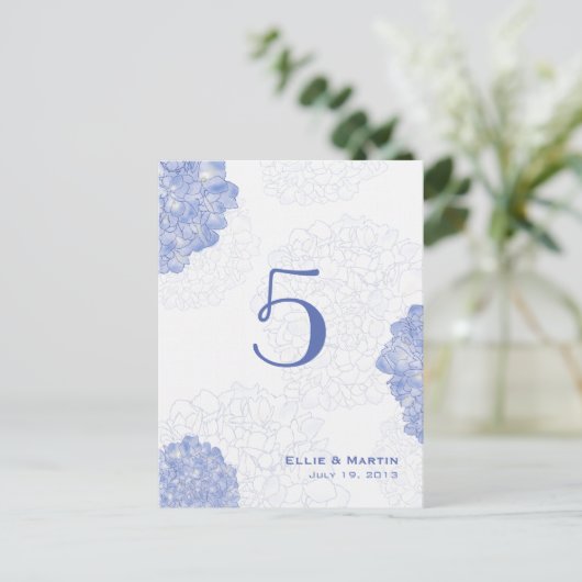 Artistieke hydrangeas Tabel Aantal Kaarten (Staand voorkant)