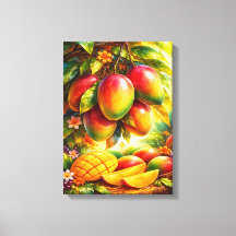Artistieke illustratie van een mango boomgaard