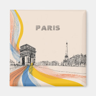 artistieke illustratie van iconische Parijse landm Magneet