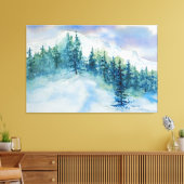 Artistieke impressionist Snowy Mountain Scene Canvas Afdruk (Insitu (Woonkamer))