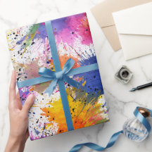 Artistieke inktspat multi-kleur abstract patroon