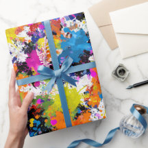 Artistieke inktspat multi-kleur abstract patroon