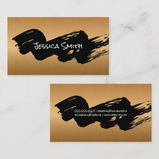 Artistieke kalligrafie penseelstreek visitekaartje (Voorkant / Achterkant)