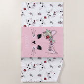 Artistieke kat strandlaken (Voorkant)