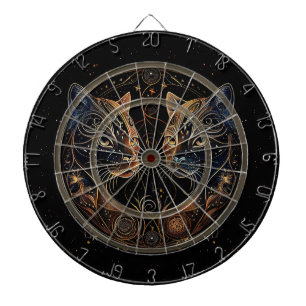 Artistieke katachtige cirkel tweeling katten dartbord