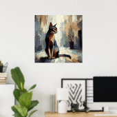Artistieke katposter poster (Thuiskantoor)