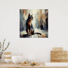 Artistieke katposter poster