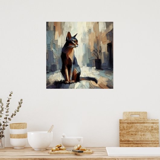 Artistieke katposter poster (Keuken)