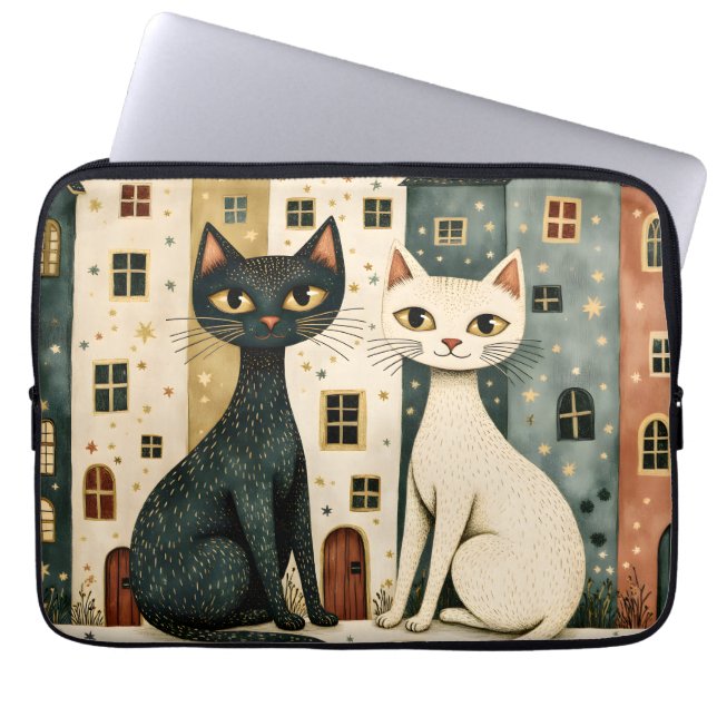 Artistieke Katten  Laptop Sleeve (Voorkant)