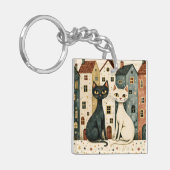 Artistieke Katten Sleutelhanger (Voorkant Links)