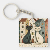 Artistieke Katten Sleutelhanger (Voorkant)
