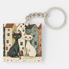 Artistieke Katten Sleutelhanger