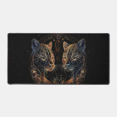 Artistieke Kattenkring Tweelingkatten Bureaumat (Voorkant)