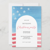 Artistieke Kerst Patriottisch Rood en Blauw Kaart (Voorkant)