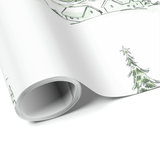 Artistieke kerstbomen modern cadeaupapier (Rol Hoek)