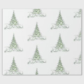 Artistieke kerstbomen modern cadeaupapier (Vlak)