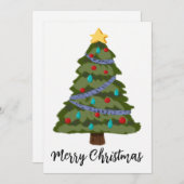Artistieke Kerstboom Flat Holiday Kaart (Voorkant / Achterkant)