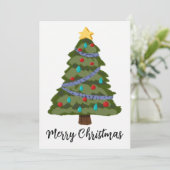 Artistieke Kerstboom Flat Holiday Kaart (Staand voorkant)