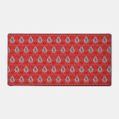 Artistieke kerstboom Pattern Grey Red Holiday Bureaumat (Voorkant)