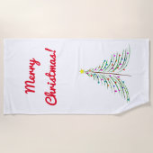 Artistieke kerstboom + "Vrolijk kerstfeest!" Strandlaken (Voorkant)