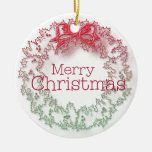 Artistieke Kerstkrans Keramisch Ornament