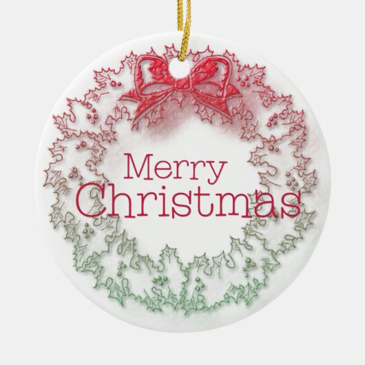 Artistieke Kerstkrans Keramisch Ornament (Voorkant)