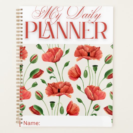 Artistieke Klaproosveld Dagelijkse Planner (Voorkant)