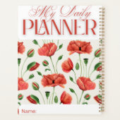 Artistieke Klaproosveld Dagelijkse Planner (Achterkant)